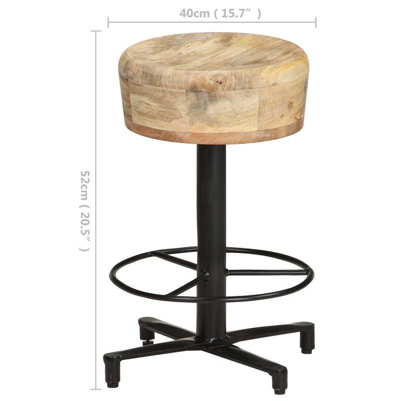 Bar Stools 2 pcs 20.5" Solid Mango Wood