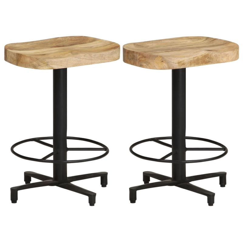 Bar Stools 2 pcs 20.5" Solid Mango Wood