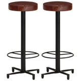 Bar Stools 2 pcs 30" Real Leather