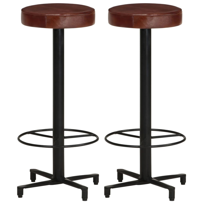 Bar Stools 2 pcs 30" Real Leather