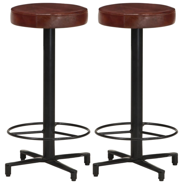 Bar Stools 2 pcs 26" Real Leather