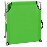 Folding Sun Lounger with Canopy Steel Apple Green