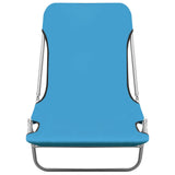 Folding Sun Loungers 2 pcs Steel and Fabric Blue