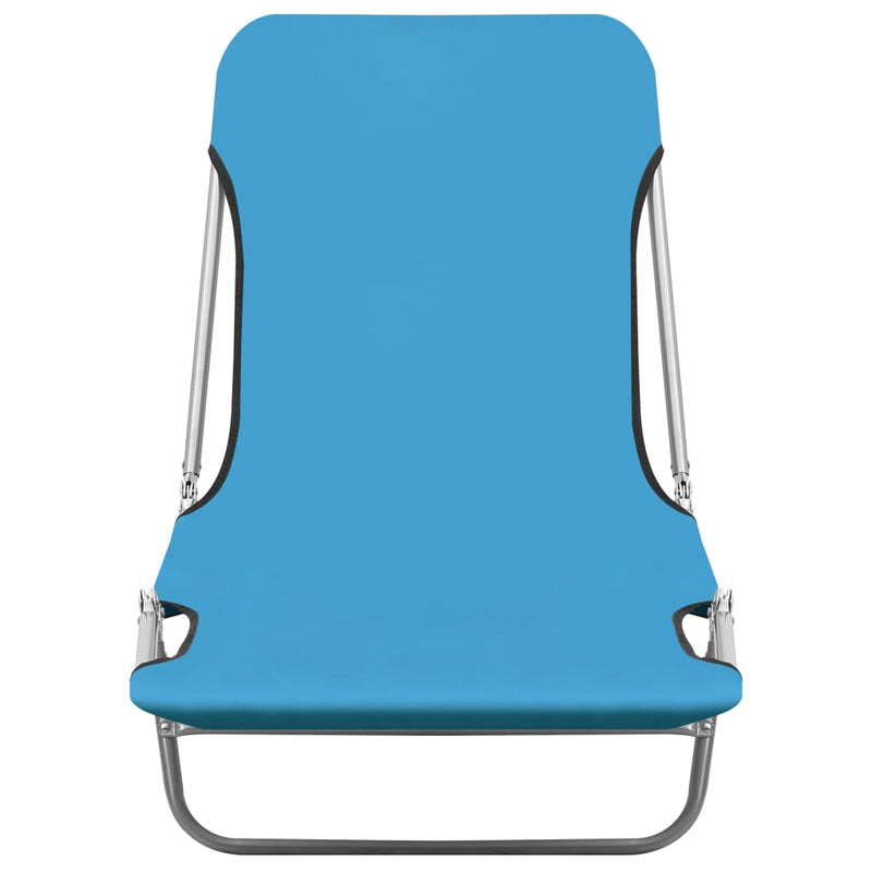 Folding Sun Loungers 2 pcs Steel and Fabric Blue