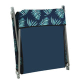 Folding Sun Loungers 2 pcs Steel and Fabric Leaf Pattern