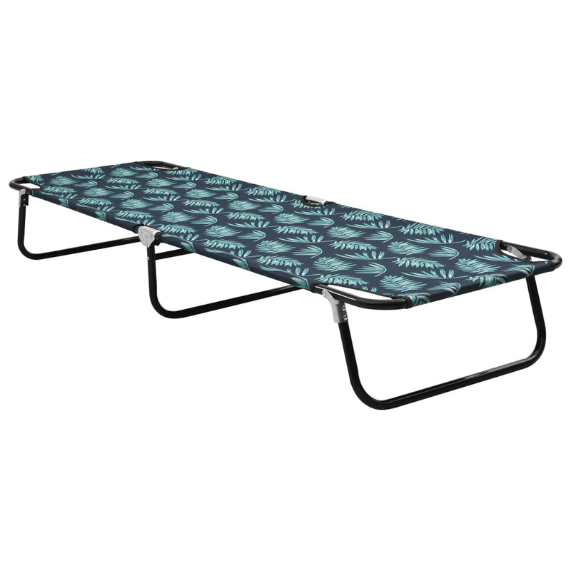 Folding Sun Lounger Steel Leaf Pattern