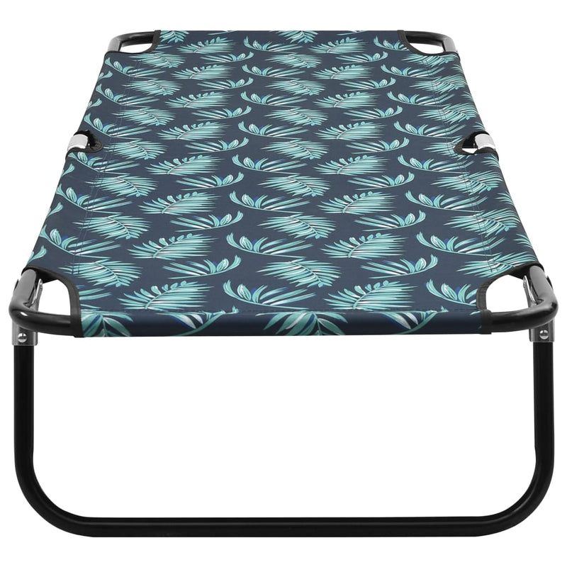 Folding Sun Lounger Steel Leaf Pattern