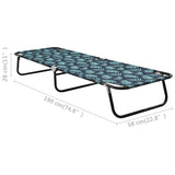 Folding Sun Lounger Steel Leaf Pattern