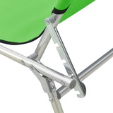 Folding Sun Lounger with Canopy Green Aluminum