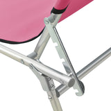 Folding Sun Lounger with Canopy Pink Aluminum