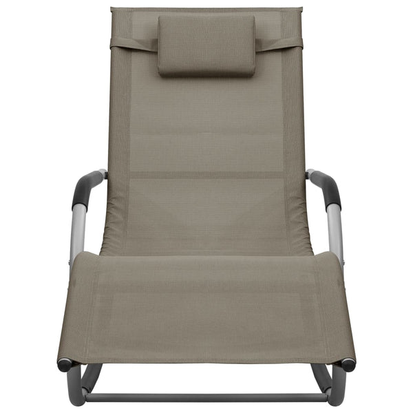 Sun Lounger Textilene Taupe and Gray