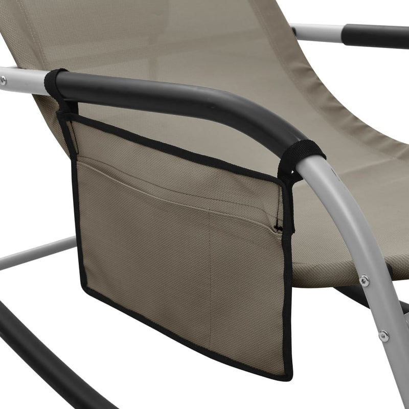 Sun Lounger Textilene Taupe and Gray