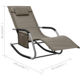 Sun Lounger Textilene Taupe and Gray