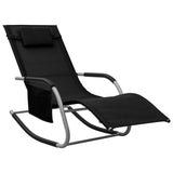 Sun Loungers 2 pcs Textilene Black and Gray