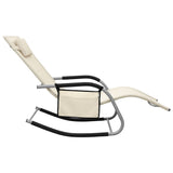 Sun Loungers 2 pcs Textilene Cream and Gray