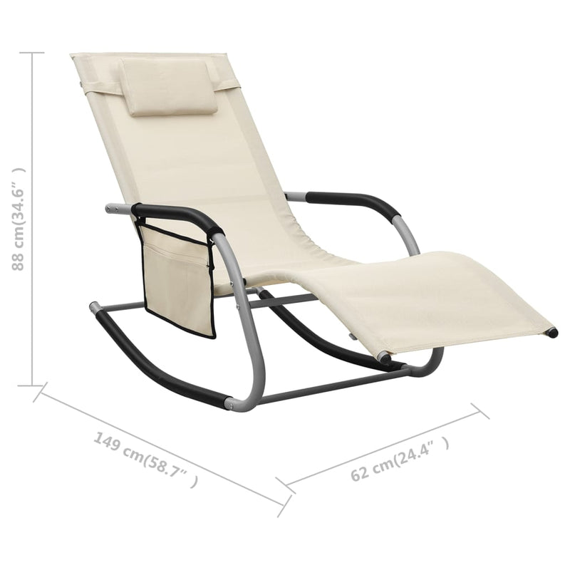 Sun Loungers 2 pcs Textilene Cream and Gray