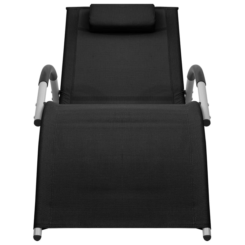 Sun Lounger Textilene Black and Gray