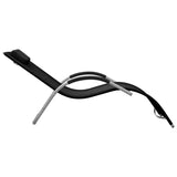 Sun Lounger Textilene Black and Gray