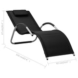 Sun Lounger Textilene Black and Gray