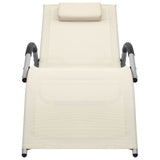 Sun Lounger Textilene Cream and Gray