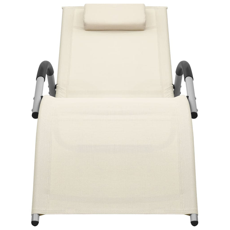 Sun Lounger Textilene Cream and Gray