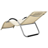 Sun Lounger Textilene Cream and Gray