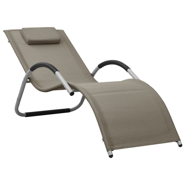 Sun Lounger Textilene Taupe and Gray