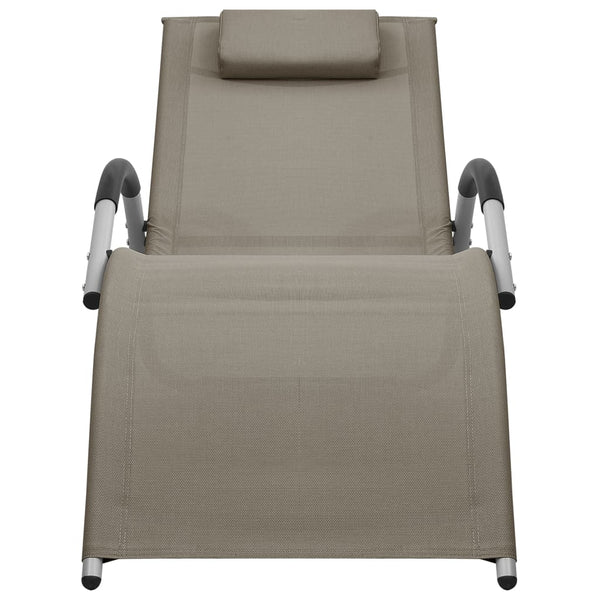 Sun Lounger Textilene Taupe and Gray