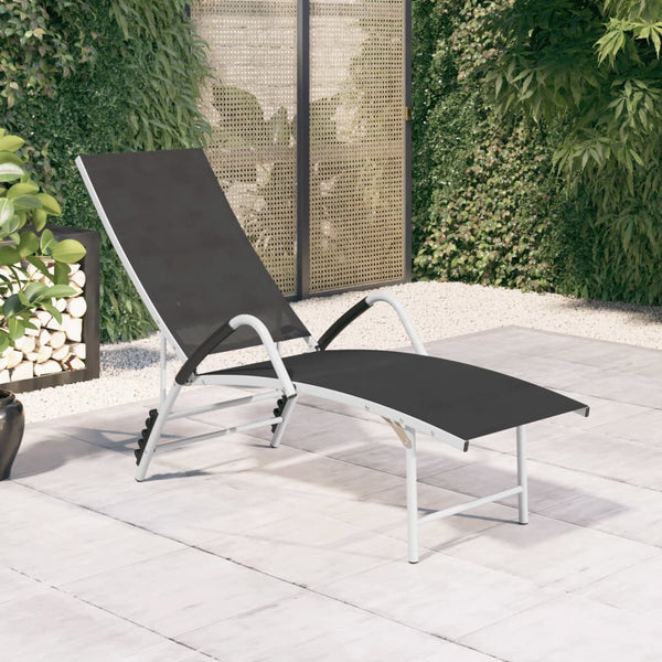 Sun Lounger Textilene and Aluminum Black