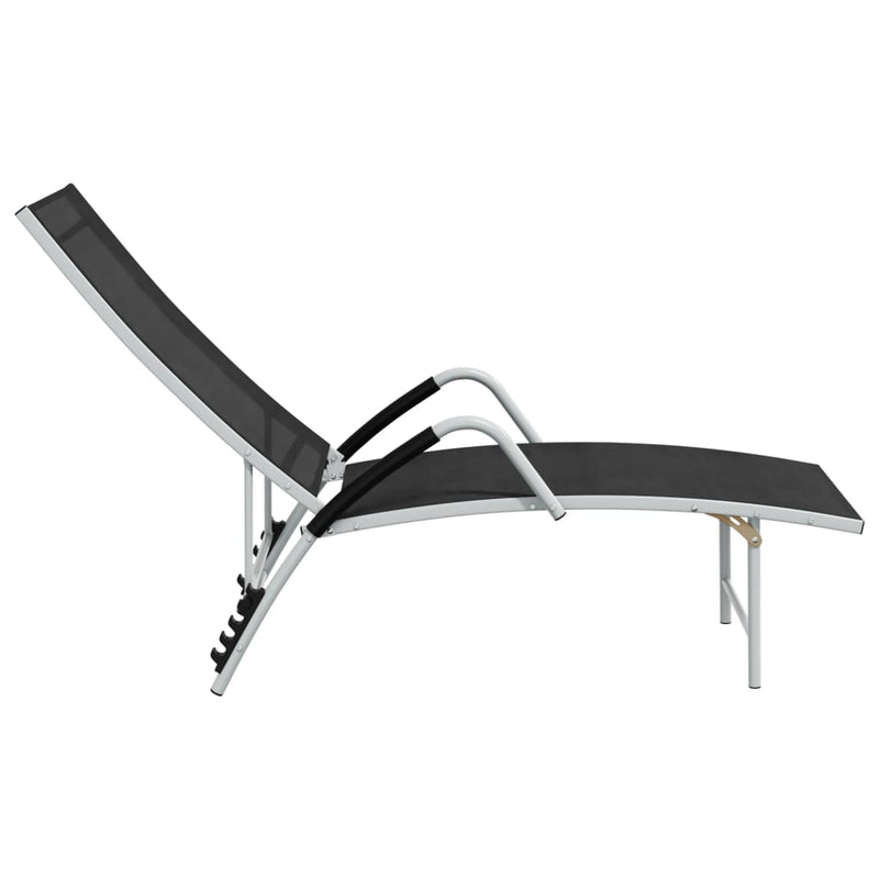 Sun Lounger Textilene and Aluminum Black