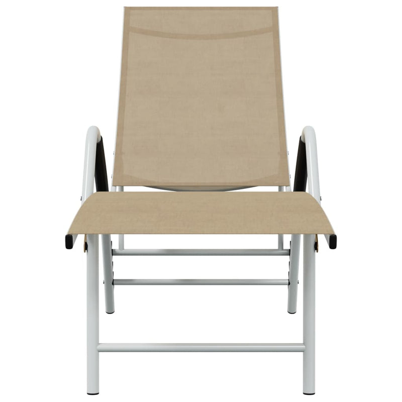 Sun Lounger Textilene and Aluminum Cream