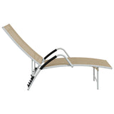 Sun Lounger Textilene and Aluminum Cream