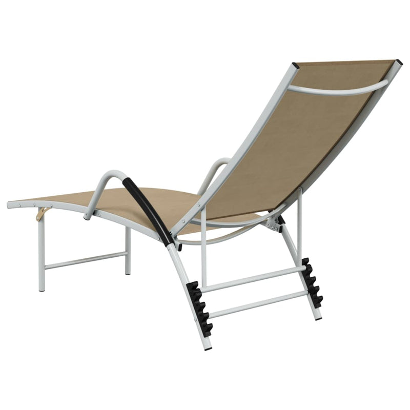 Sun Lounger Textilene and Aluminum Cream