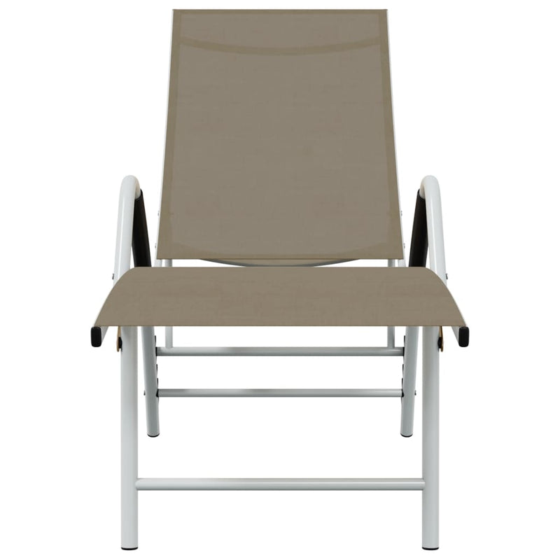 Sun Lounger Textilene and Aluminum Taupe