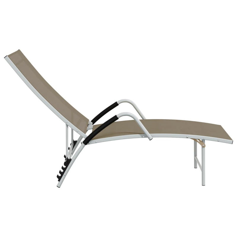 Sun Lounger Textilene and Aluminum Taupe