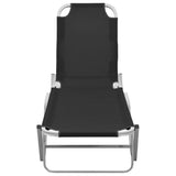 Sun Lounger Aluminum and Textilene Black