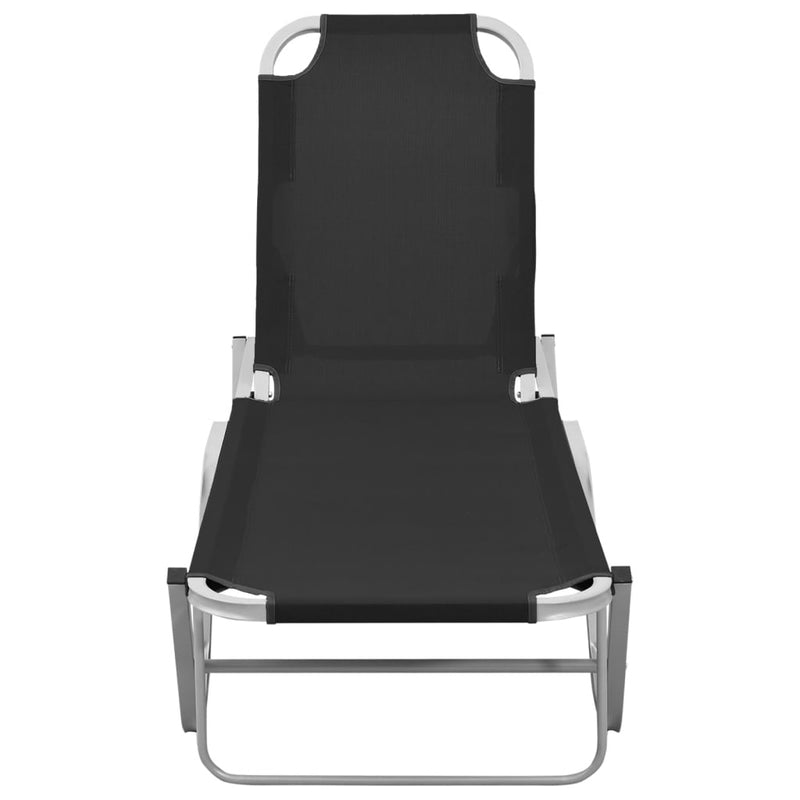 Sun Lounger Aluminum and Textilene Black