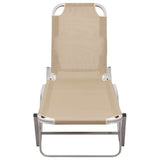 Sun Lounger Aluminum and Textilene Cream