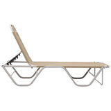 Sun Lounger Aluminum and Textilene Cream