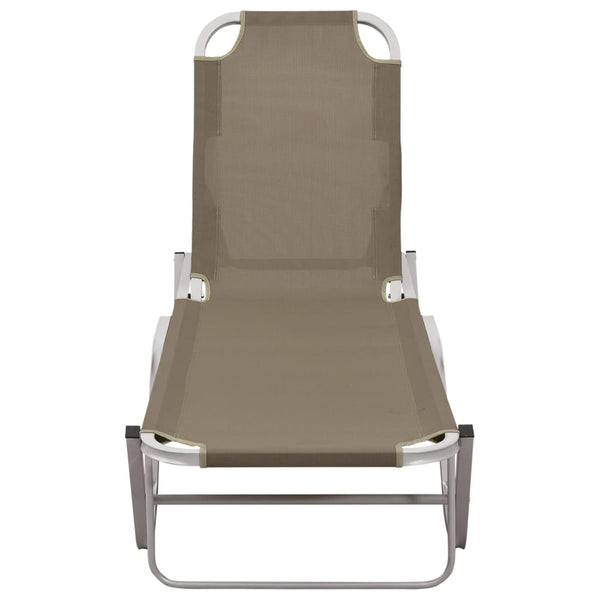 Sun Lounger Aluminum and Textilene Taupe