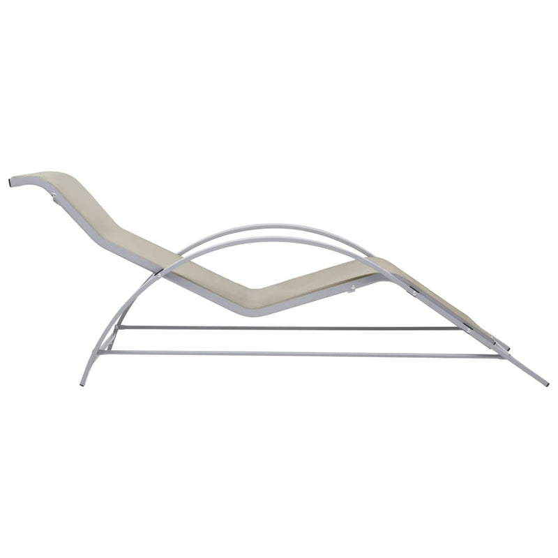 Sunlounger Textilene and Aluminum Cream