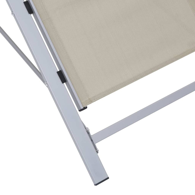 Sunlounger Textilene and Aluminum Cream