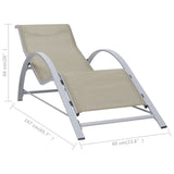 Sunlounger Textilene and Aluminum Cream