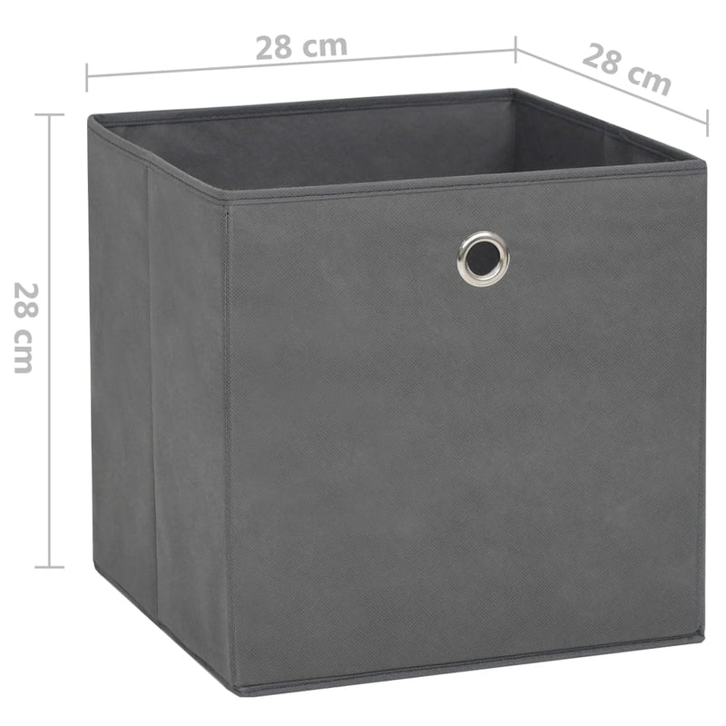 Storage Boxes 4 pcs Non-woven Fabric 11"x11"x11" Gray