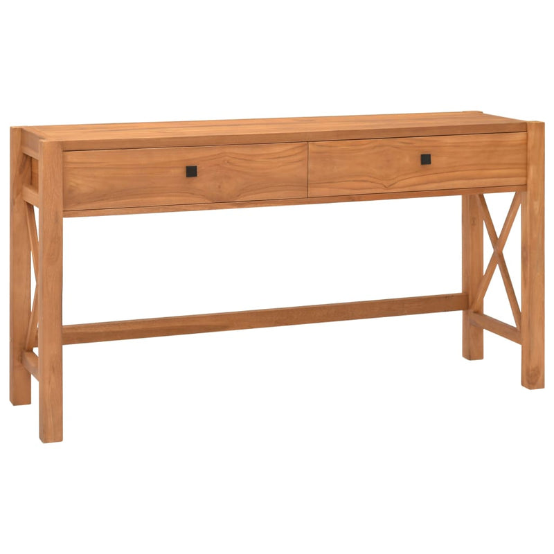 Desk with 2 Drawers 55.1"x15.7"x29.5" Teak Wood