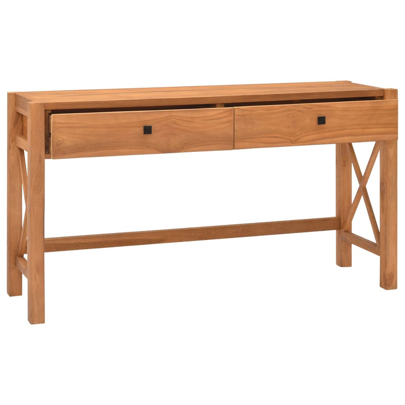 Desk with 2 Drawers 55.1"x15.7"x29.5" Teak Wood