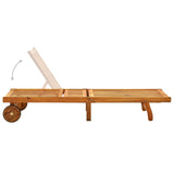 Sun Lounger Solid Acacia Wood