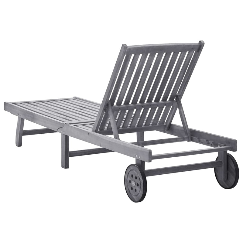 Sun Lounger Solid Acacia Wood