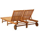 2-Person Sun Lounger Solid Acacia Wood