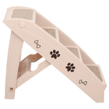 Folding Dog Stairs Cream 24.4"x15.7"x19.5"